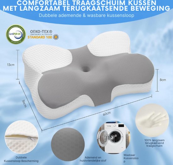 ErgoLux™ Kussen | Slaap Beter, Snurk Minder